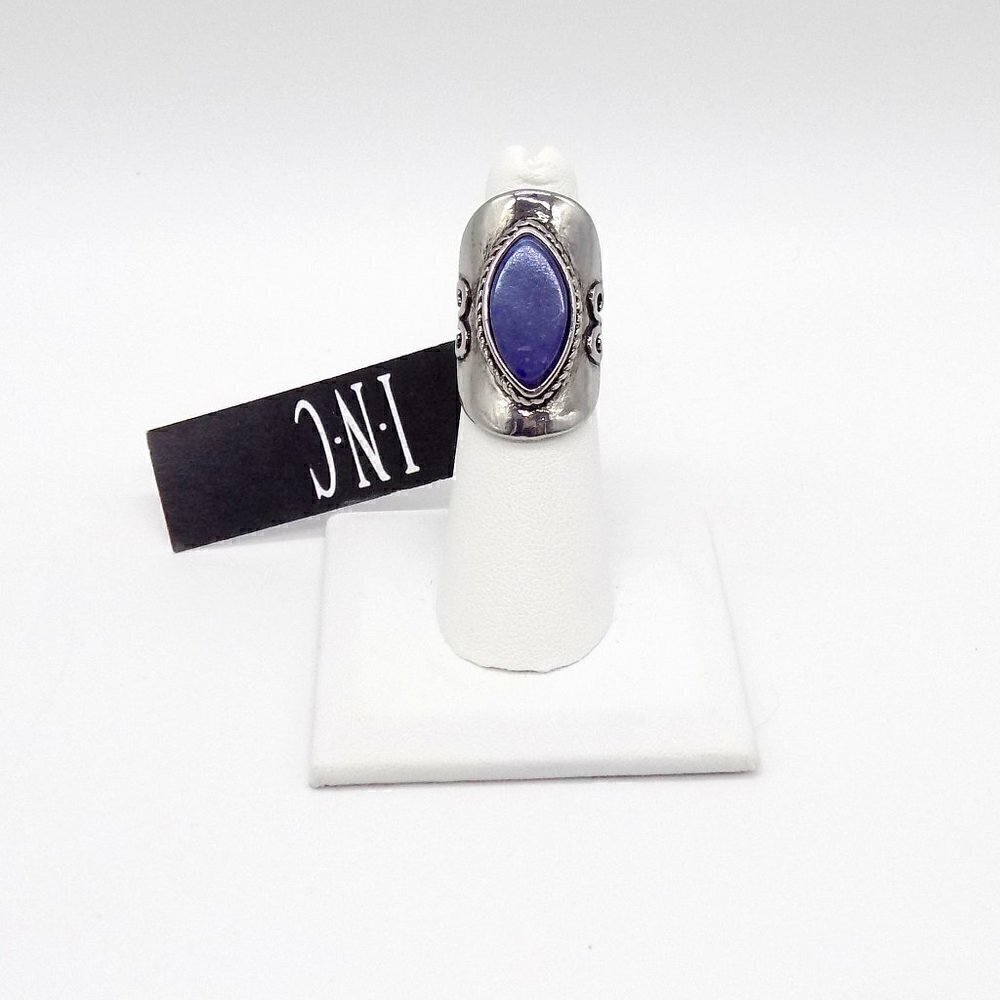 INC International Concepts Silver-Tone Southwestern Style Faux Blue Lapis Ring
